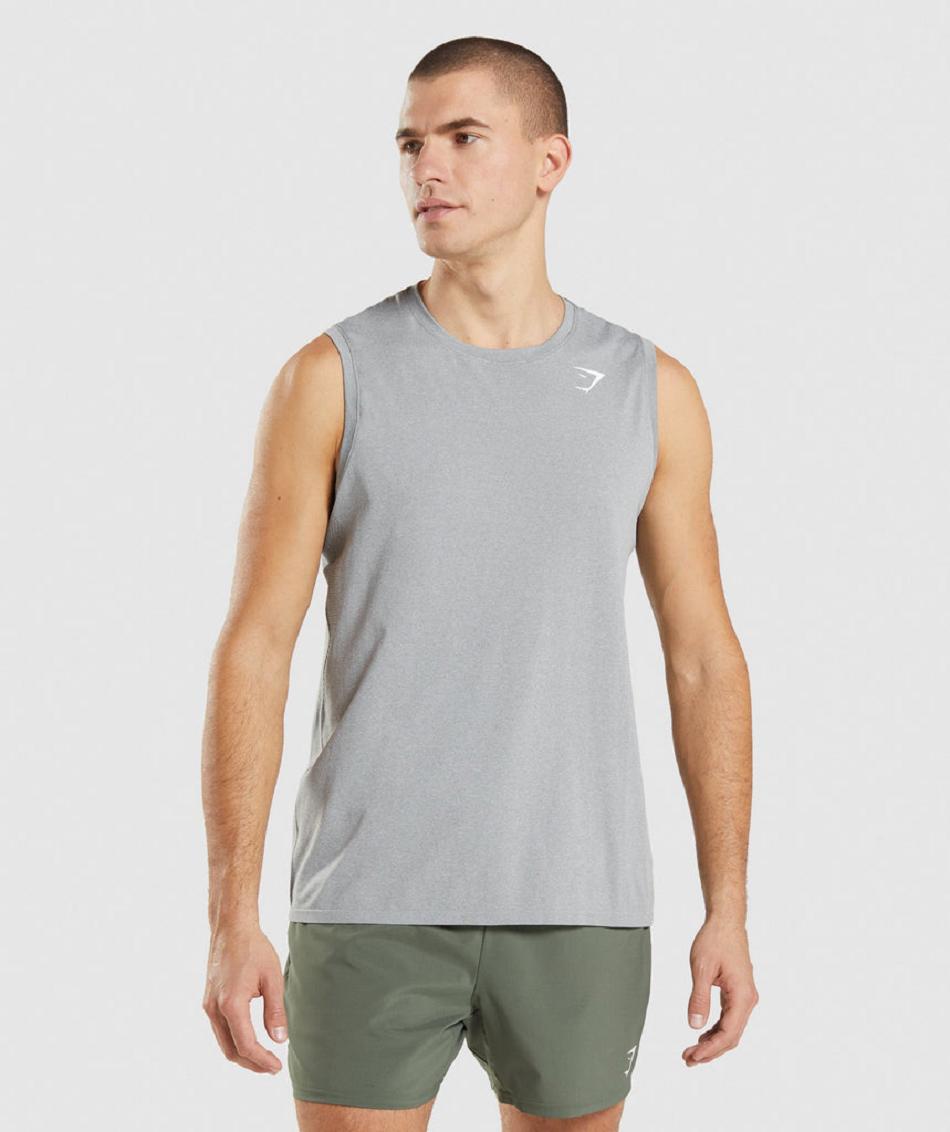 Camiseta Tirantes Gymshark Arrival Seamless Hombre Gris | CO 3191AHK